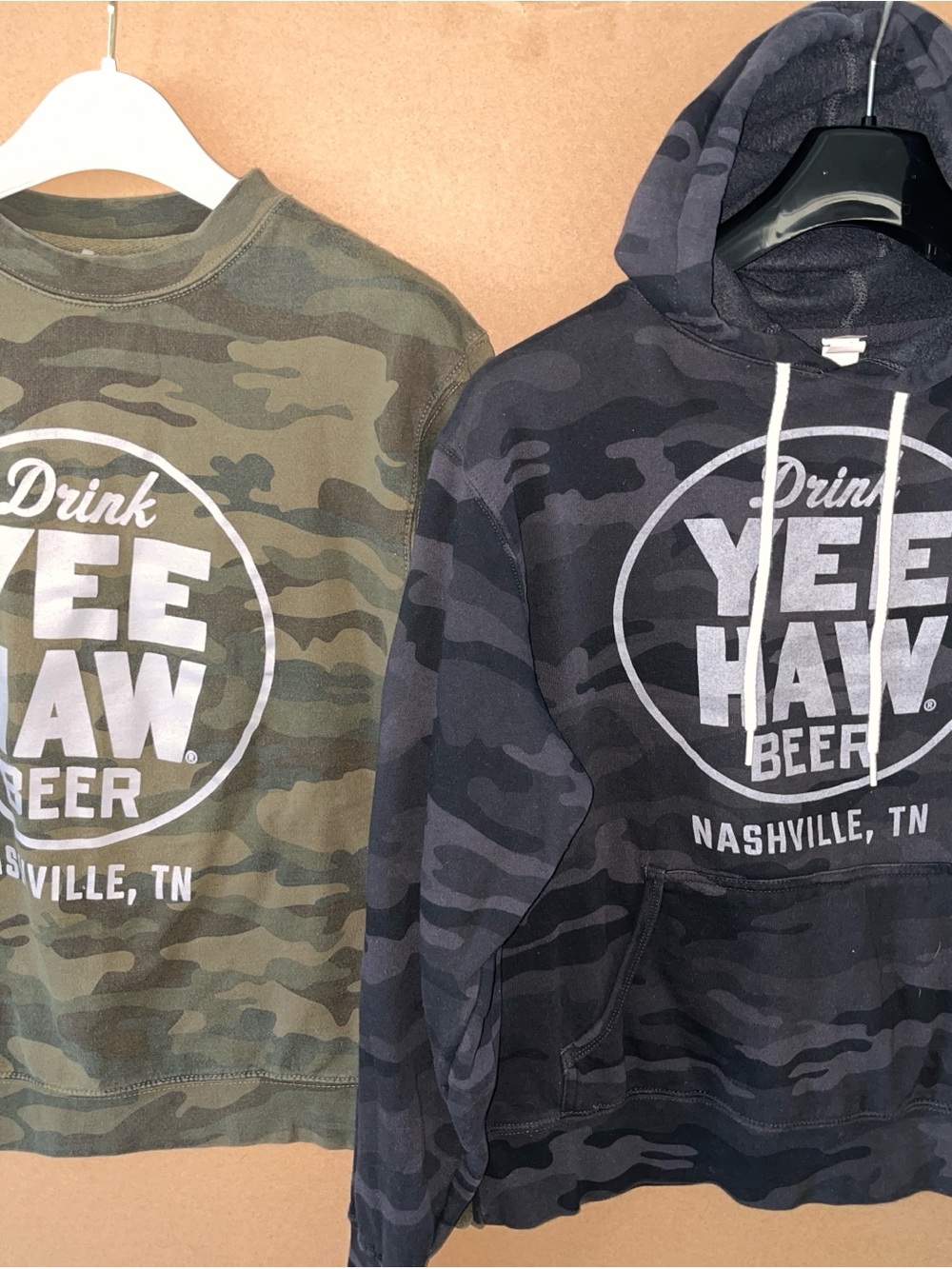 Lot 2 Yee Haw Brewing Nashville Camo Sweatshirt Hoodie Small Beer Tennessee